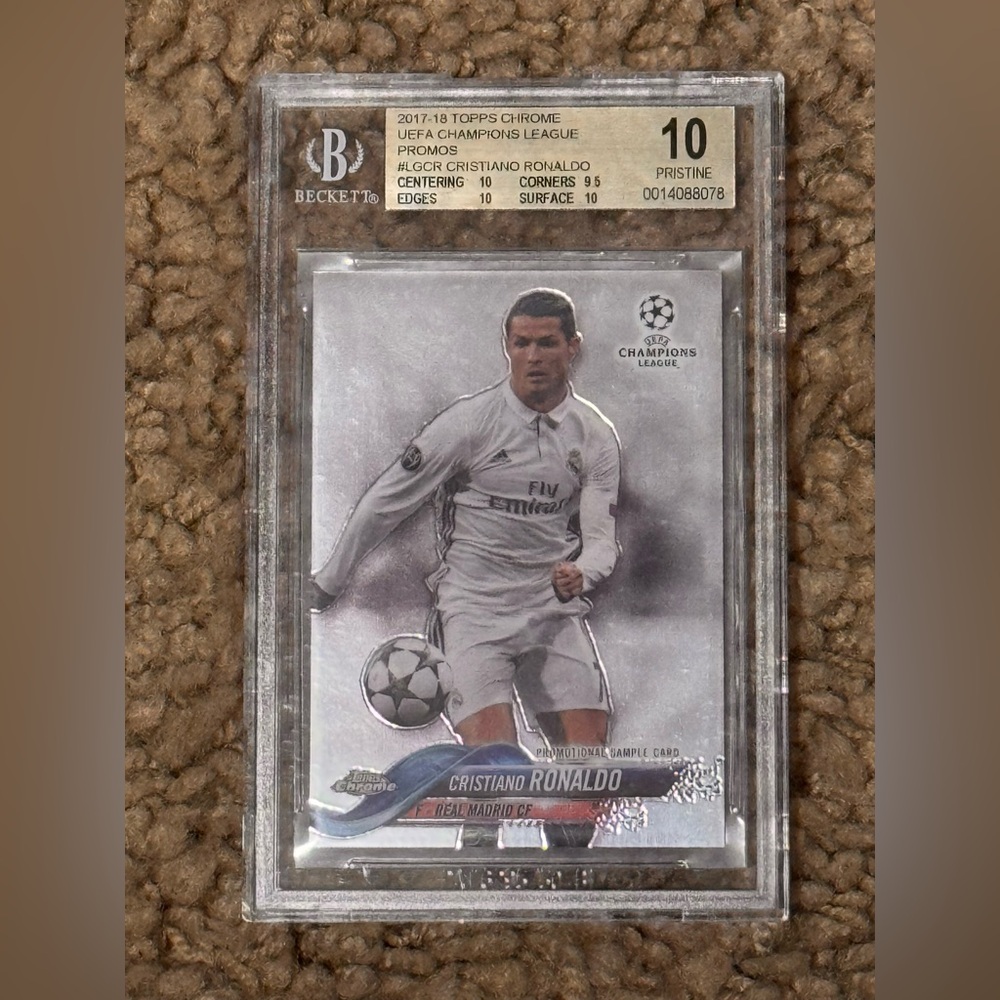 2017 Topps Chrome Cristiano Ronaldo UEFA Champions League Promo BGS 10 Pristine